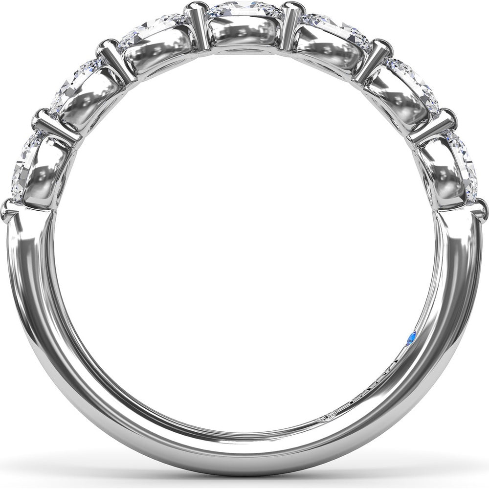 Wedding Band with East-West Shared-Prong Oval Diamonds by Fana - 1.08 Carat Total Diamond Weight