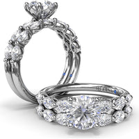 Wedding Band with East-West Shared-Prong Oval Diamonds by Fana - 1.08 Carat Total Diamond Weight