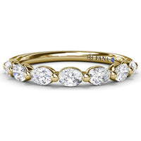 Wedding Band with East-West Shared-Prong Oval Diamonds by Fana - 1.08 Carat Total Diamond Weight