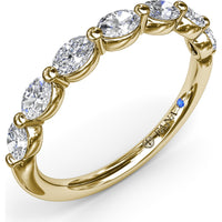 Wedding Band with East-West Shared-Prong Oval Diamonds by Fana - 1.08 Carat Total Diamond Weight