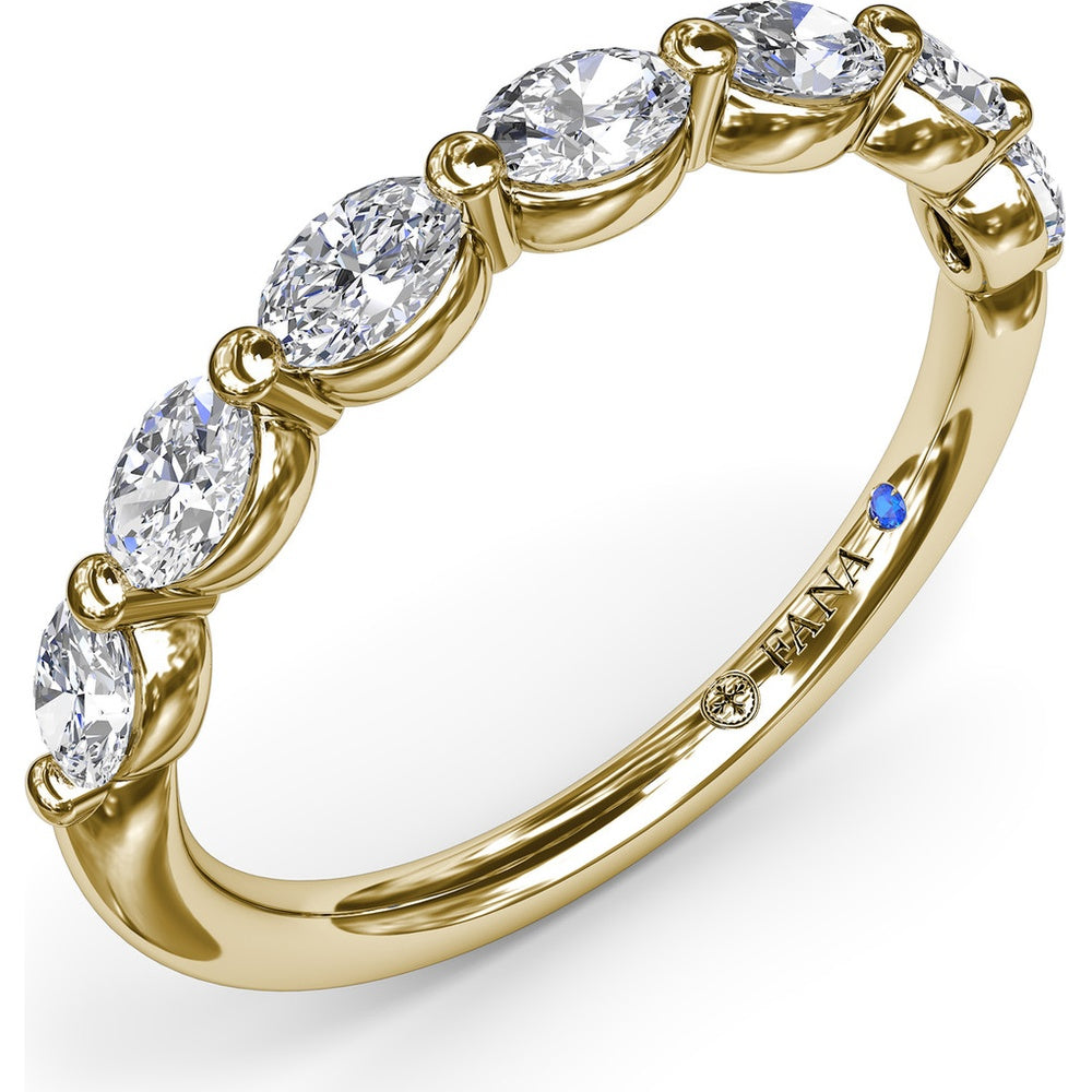 Wedding Band with East-West Shared-Prong Oval Diamonds by Fana - 1.08 Carat Total Diamond Weight