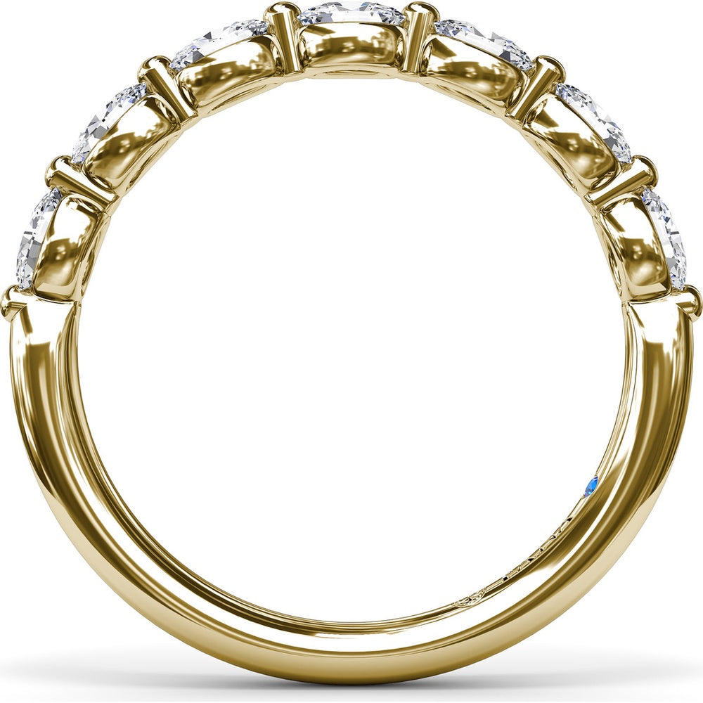 Wedding Band with East-West Shared-Prong Oval Diamonds by Fana - 1.08 Carat Total Diamond Weight