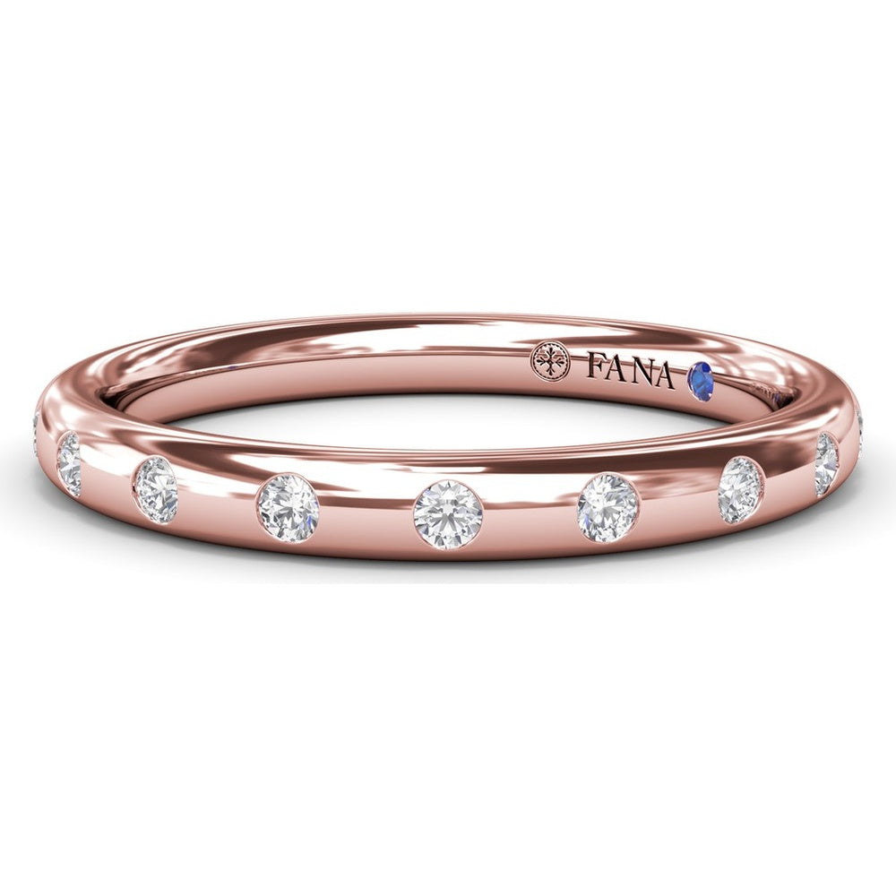 Wedding Band with Flush Set Round Diamonds by Fana - 0.27 Carat Total Diamond Weight
