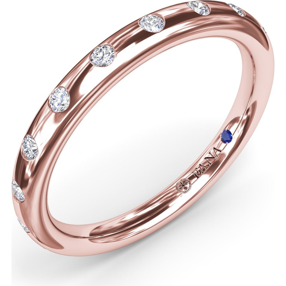 Wedding Band with Flush Set Round Diamonds by Fana - 0.27 Carat Total Diamond Weight