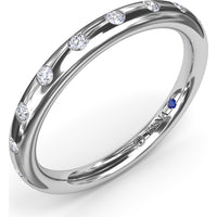 Wedding Band with Flush Set Round Diamonds by Fana - 0.27 Carat Total Diamond Weight