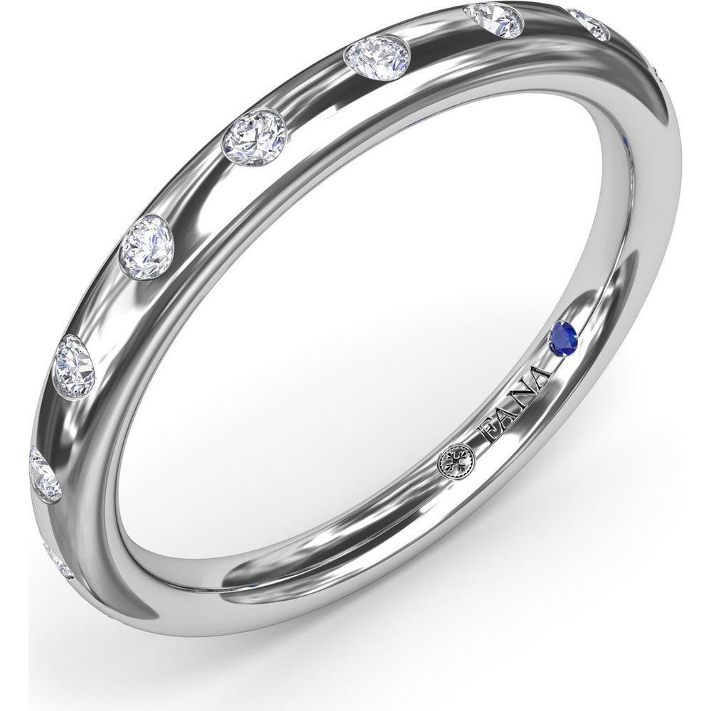 Wedding Band with Flush Set Round Diamonds by Fana - 0.27 Carat Total Diamond Weight