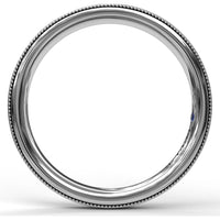 Wedding Band with Milgrain Edges and Round Diamond Channel Setting by Fana