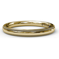 Wedding Band with Milgrain Edges and Round Diamond Channel Setting by Fana