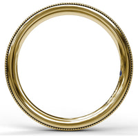 Wedding Band with Milgrain Edges and Round Diamond Channel Setting by Fana
