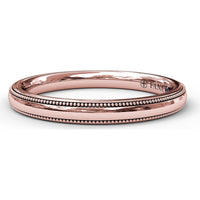 Wedding Band with Milgrain Edges and Round Diamond Channel Setting by Fana