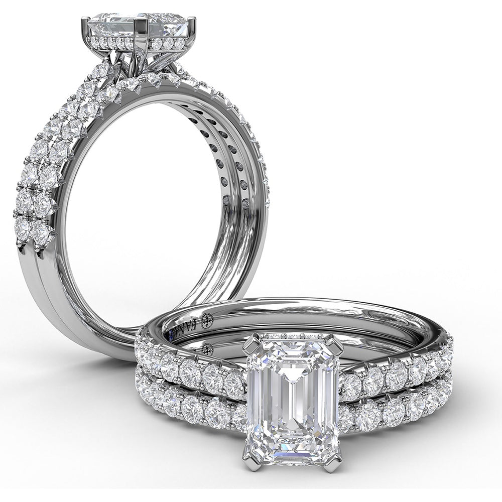 Wedding Band with Pavé Set Round Diamonds by Fana - 0.34 Carat Total Diamond Weight