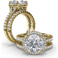 Wedding Band with Pavé Set Round Diamonds by Fana - 0.34 Carat Total Diamond Weight