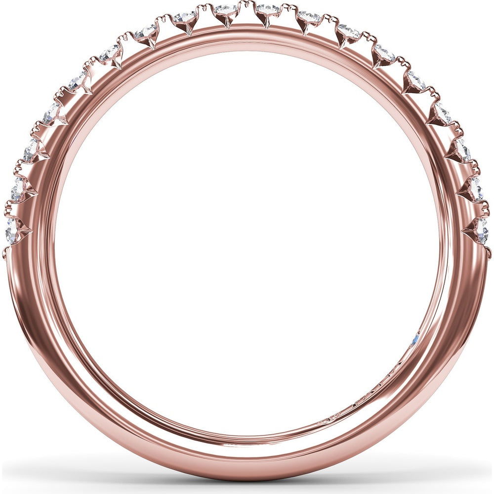Wedding Band with Pavé Set Round Diamonds by Fana - 0.34 Carat Total Diamond Weight