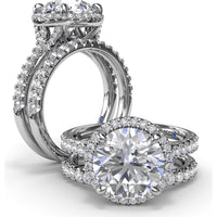 Wedding Band with Pavé Set Round Diamonds by Fana - 0.34 Carat Total Diamond Weight