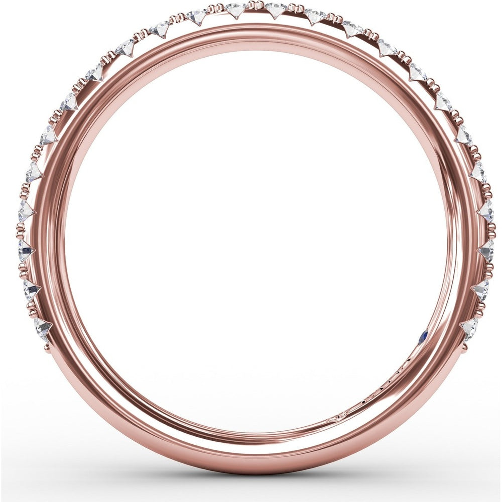 Wedding Band with Pavé-Set Round Diamonds by Fana - 0.43 Carat Total Diamond Weight