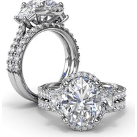 Wedding Band with Pavé Set Round Diamonds by Fana - 0.48 Carat Total Diamond Weight