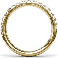 Wedding Band with Pavé Set Round Diamonds by Fana - 0.48 Carat Total Diamond Weight