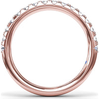 Wedding Band with Pavé Set Round Diamonds by Fana - 0.48 Carat Total Diamond Weight