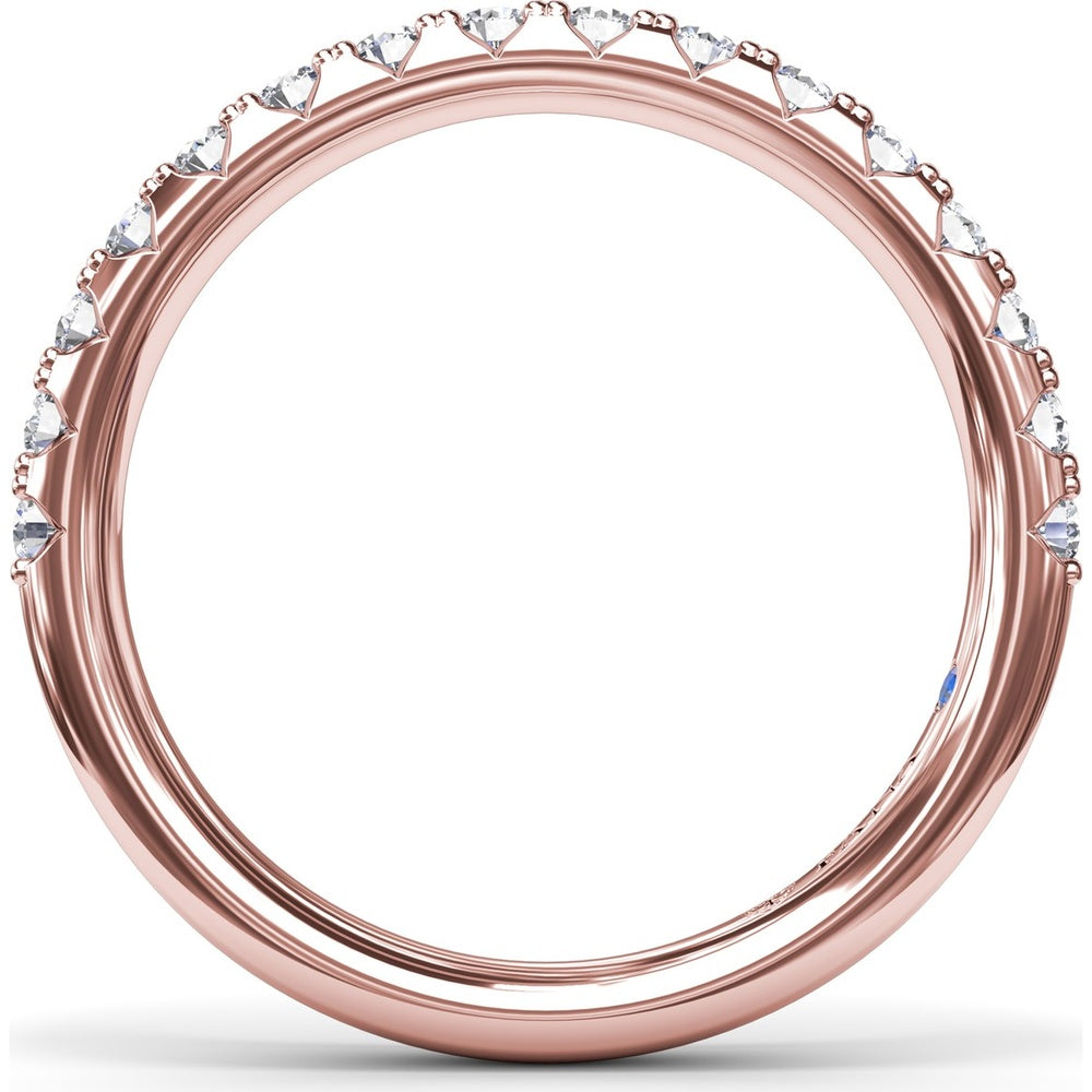Wedding Band with Pavé Set Round Diamonds by Fana - 0.48 Carat Total Diamond Weight