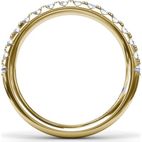 Wedding Band with Pavé Set Round Diamonds by Fana - 0.48 Carat Total Diamond Weight