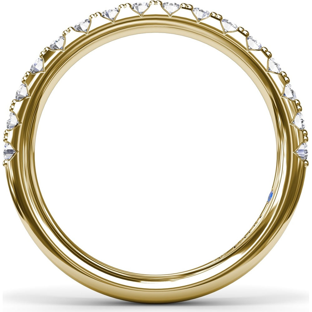 Wedding Band with Pavé Set Round Diamonds by Fana - 0.48 Carat Total Diamond Weight