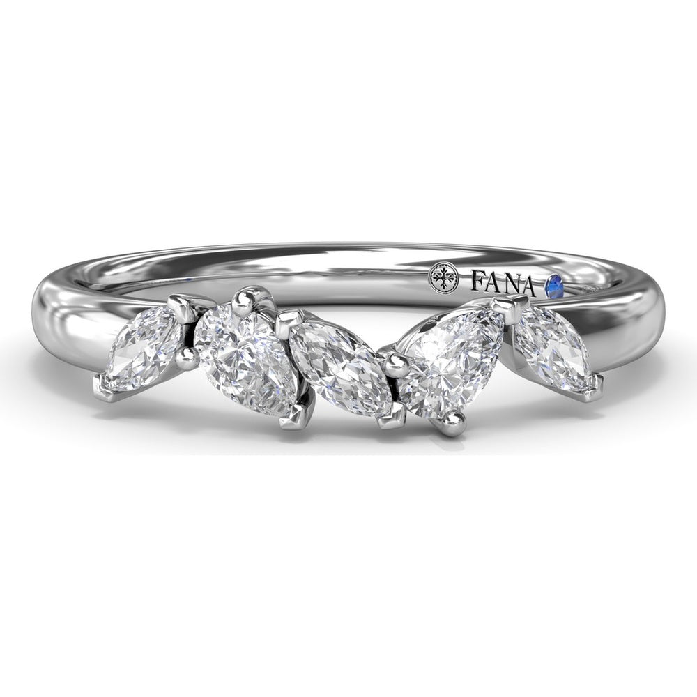 Wedding Band with Prong-Set Marquise and Pear Diamonds by Fana - 0.39 Carat Total Diamond Weight
