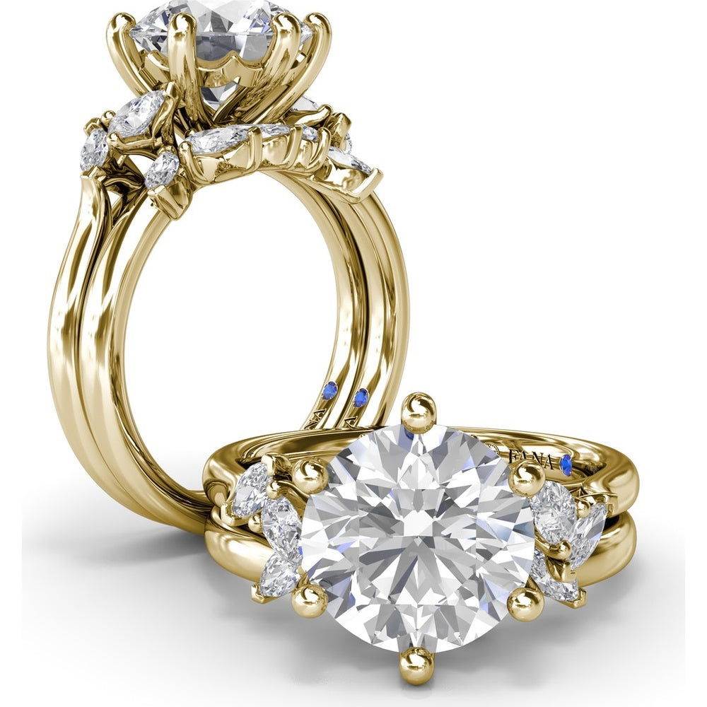 Wedding Band with Prong-Set Marquise and Pear Diamonds by Fana - 0.39 Carat Total Diamond Weight