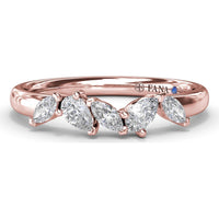 Wedding Band with Prong-Set Marquise and Pear Diamonds by Fana - 0.39 Carat Total Diamond Weight