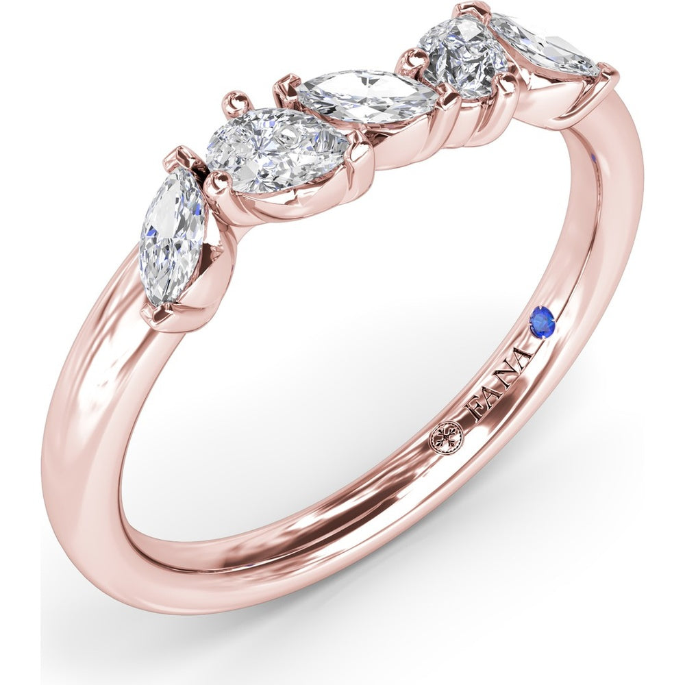 Wedding Band with Prong-Set Marquise and Pear Diamonds by Fana - 0.39 Carat Total Diamond Weight