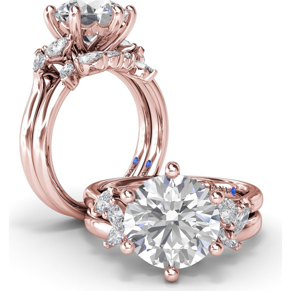 Wedding Band with Prong-Set Marquise and Pear Diamonds by Fana - 0.39 Carat Total Diamond Weight