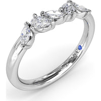 Wedding Band with Prong-Set Marquise and Pear Diamonds by Fana - 0.39 Carat Total Diamond Weight