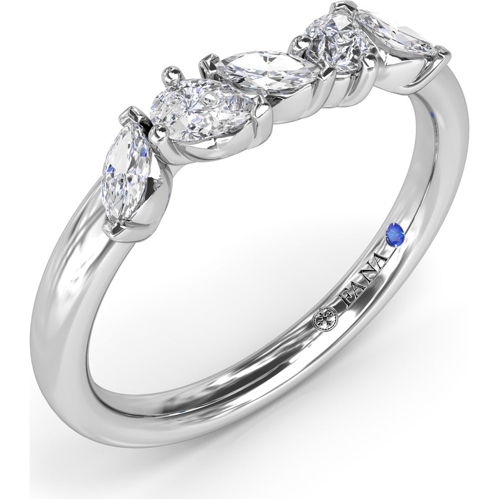 Wedding Band with Prong-Set Marquise and Pear Diamonds by Fana - 0.39 Carat Total Diamond Weight