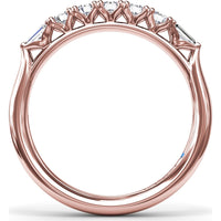 Wedding Band with Round and Tapered Baguette Diamonds by Fana - 0.38 Carat Total Diamond Weight