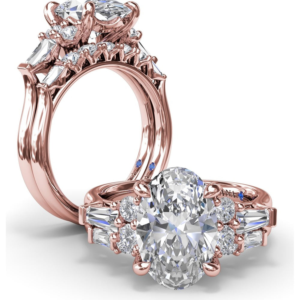 Wedding Band with Round and Tapered Baguette Diamonds by Fana - 0.38 Carat Total Diamond Weight