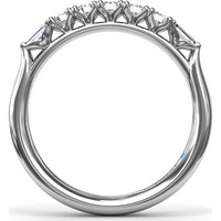 Wedding Band with Round and Tapered Baguette Diamonds by Fana - 0.38 Carat Total Diamond Weight