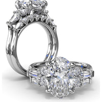 Wedding Band with Round and Tapered Baguette Diamonds by Fana - 0.38 Carat Total Diamond Weight
