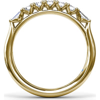 Wedding Band with Round and Tapered Baguette Diamonds by Fana - 0.38 Carat Total Diamond Weight