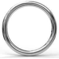 Wedding Band with Round Diamond Pavé and Milgrain Detailing by Fana