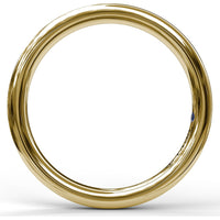 Wedding Band with Round Diamond Pavé and Milgrain Detailing by Fana
