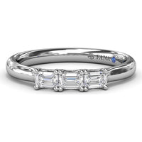 Wedding Band with Shared-Prong Emerald-Cut Diamonds by Fana - 0.33 Carat Total Diamond Weight