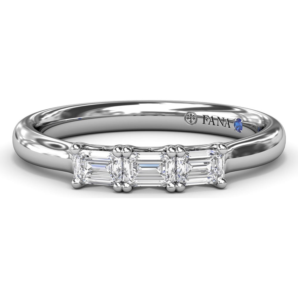 Wedding Band with Shared-Prong Emerald-Cut Diamonds by Fana - 0.33 Carat Total Diamond Weight