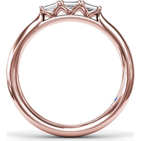 Wedding Band with Shared-Prong Emerald-Cut Diamonds by Fana - 0.33 Carat Total Diamond Weight
