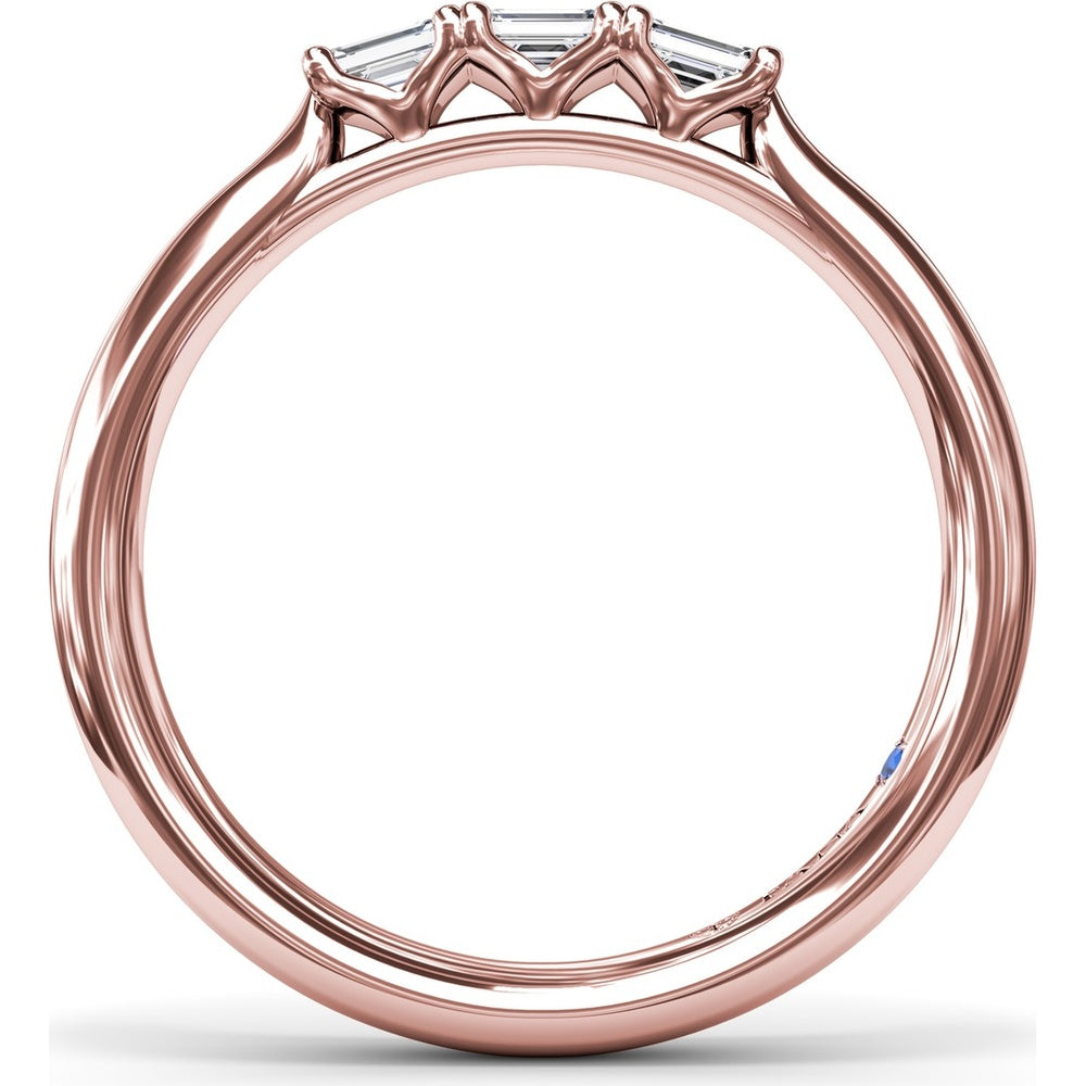 Wedding Band with Shared-Prong Emerald-Cut Diamonds by Fana - 0.33 Carat Total Diamond Weight