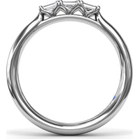 Wedding Band with Shared-Prong Emerald-Cut Diamonds by Fana - 0.33 Carat Total Diamond Weight
