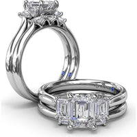 Wedding Band with Shared-Prong Emerald-Cut Diamonds by Fana - 0.33 Carat Total Diamond Weight