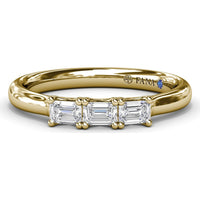 Wedding Band with Shared-Prong Emerald-Cut Diamonds by Fana - 0.33 Carat Total Diamond Weight