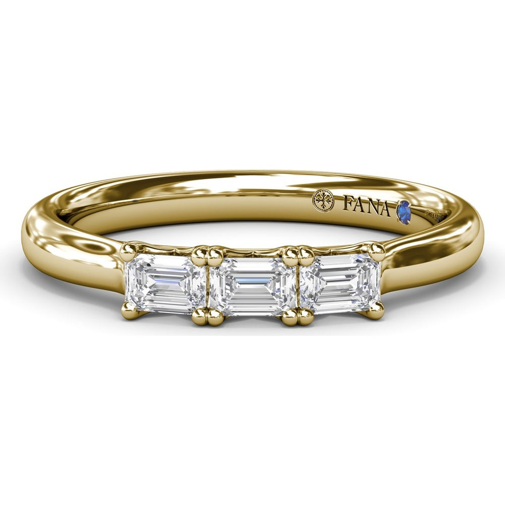 Wedding Band with Shared-Prong Emerald-Cut Diamonds by Fana - 0.33 Carat Total Diamond Weight