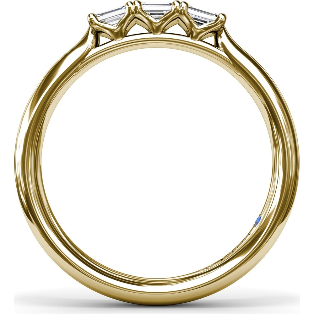 Wedding Band with Shared-Prong Emerald-Cut Diamonds by Fana - 0.33 Carat Total Diamond Weight
