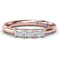 Wedding Band with Shared-Prong Emerald-Cut Diamonds by Fana - 0.33 Carat Total Diamond Weight