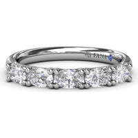 Wedding Band with Shared-Prong Oval Diamonds by Fana - 0.65 Carat Total Diamond Weight